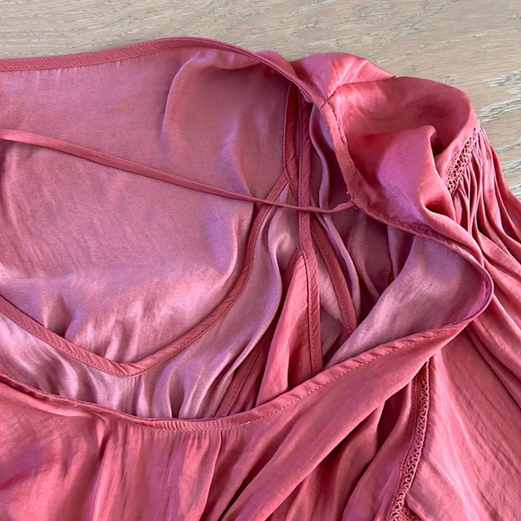 Free People Darling Dream Bell Sleeve Corset Top Peplum Ruffle Pirate Boho Smal - Picture 9 of 11